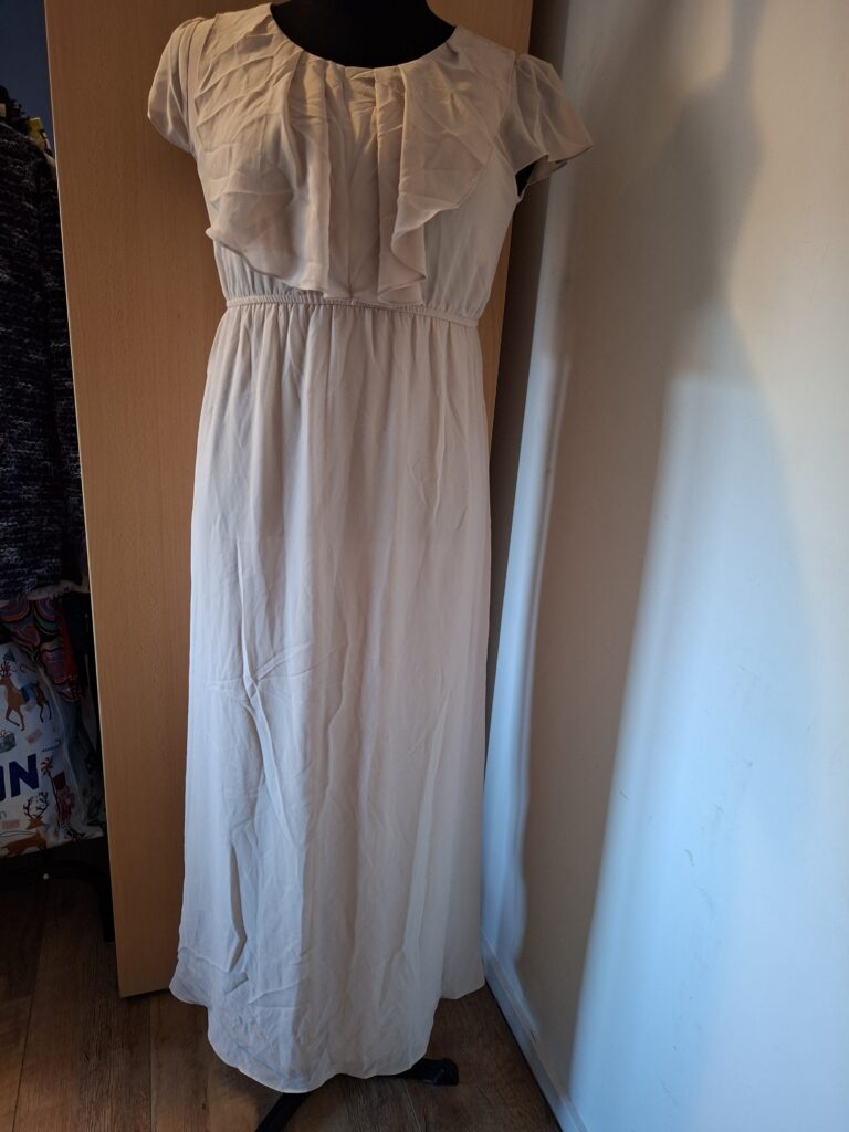 King zalmkleurige voile maxi jurk maat 3