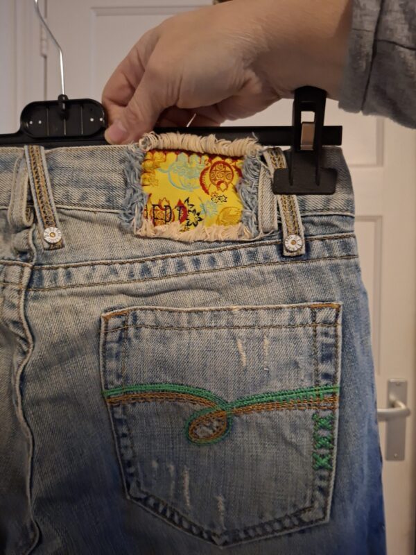 Dept jeans blue label met strass sluiting maat 27