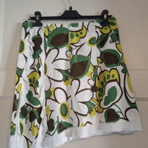 Dames rok retro bloemenprint groen geel wit