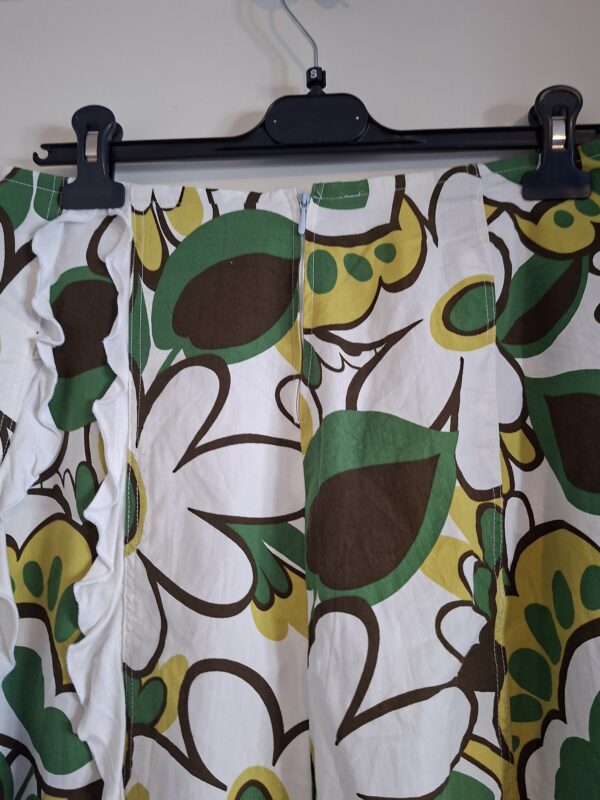 Dames rok retro bloemenprint groen geel wit