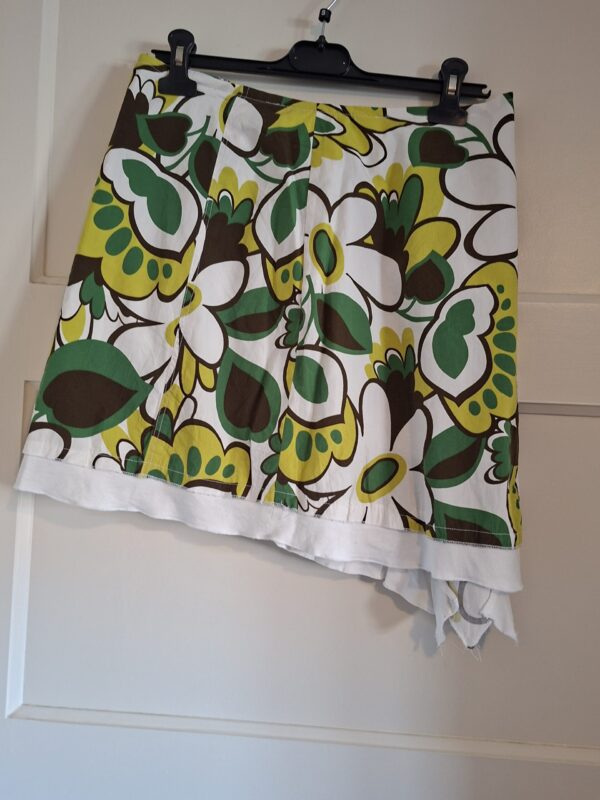 Dames rok retro bloemenprint groen geel wit