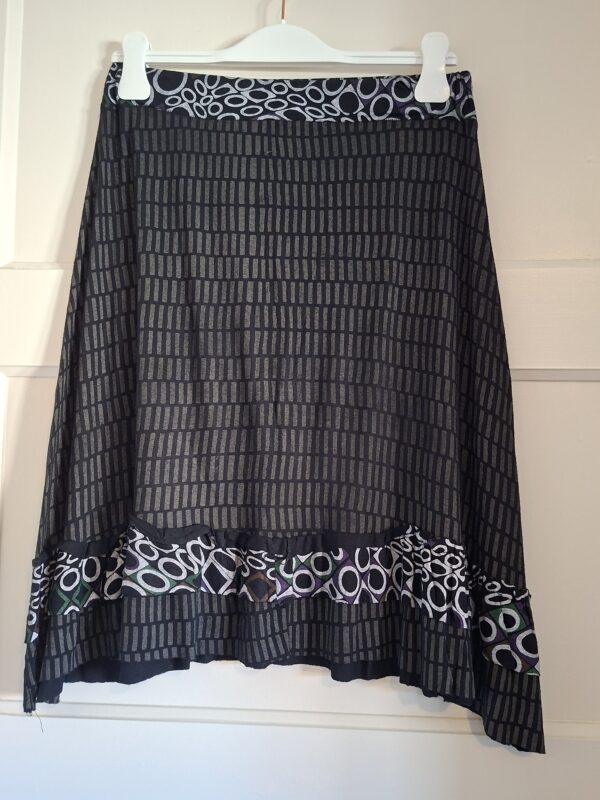 Dames rok psychedelische print groen lila maat M