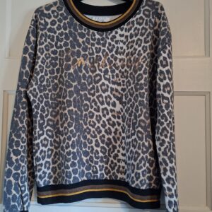 ENJOY dames sweater leopard print grijs maat M