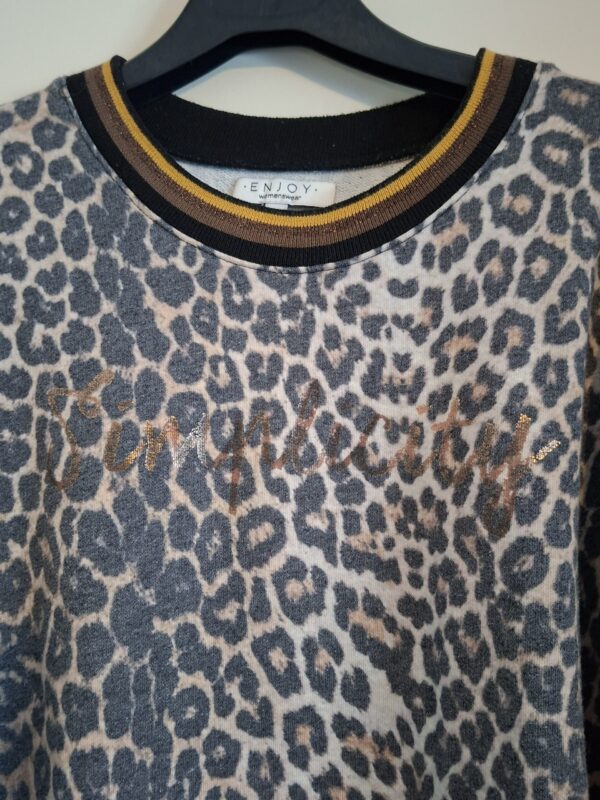 ENJOY dames sweater leopard print grijs maat M