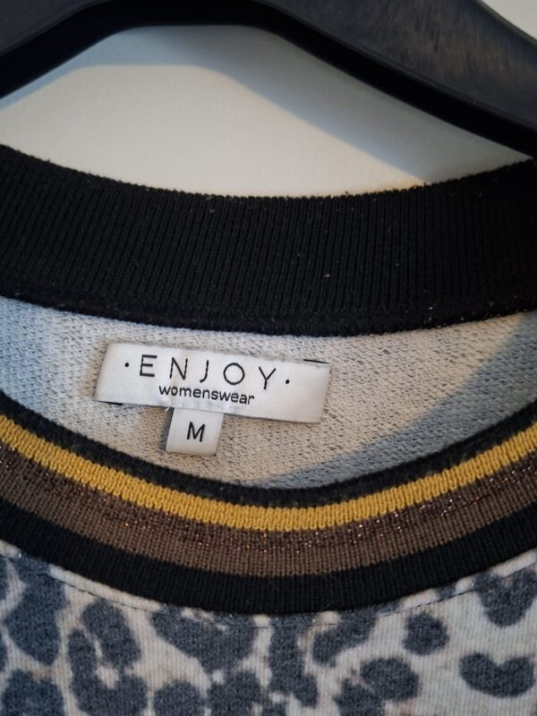 ENJOY dames sweater leopard print grijs maat M