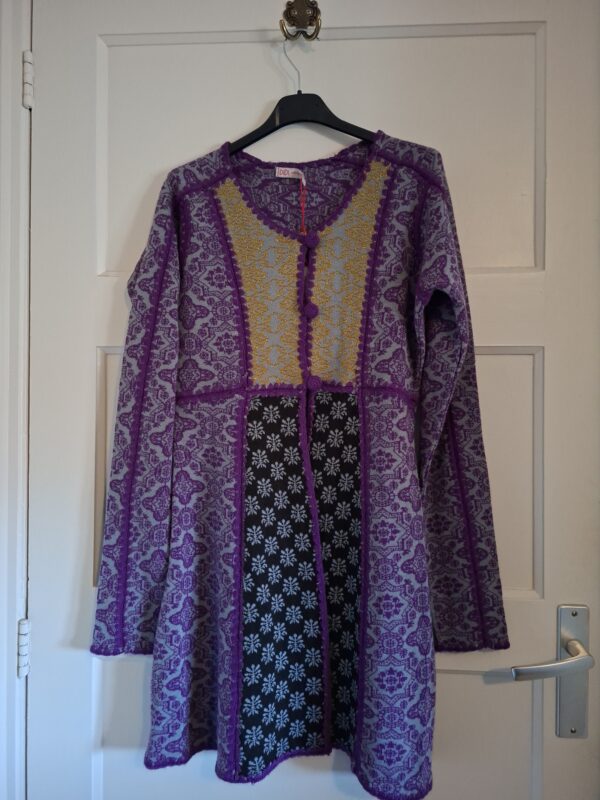 20260131_140045_001 DIDI dames tuniek paars grijs met gouden details maat S NIEUW