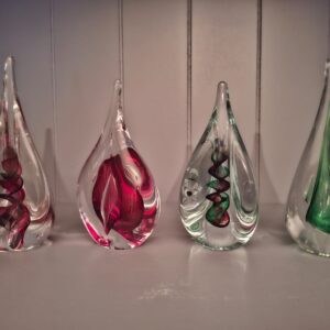 Glazen Kunst Set 4 Stuks Adam Jablonski Polen Handgeblazen