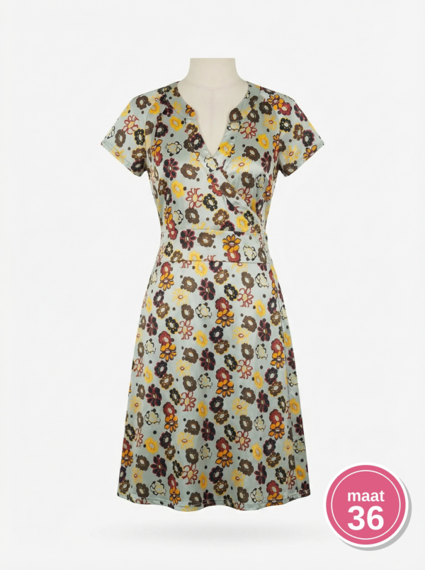 Mandarin & Mint overslagjurk bloemenprint maat 36