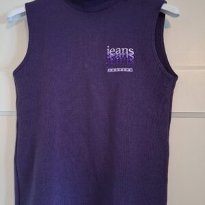 Dames mouwloze coltrui paars jeans couture maat M