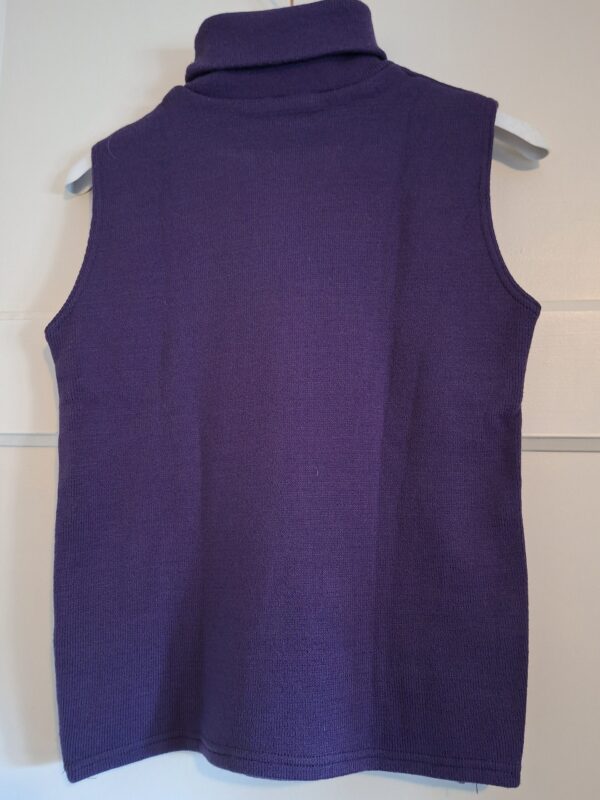 Dames mouwloze coltrui paars jeans couture maat M