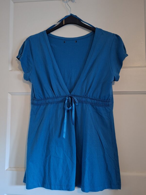 Dames tuniek turquoise met strik maat M