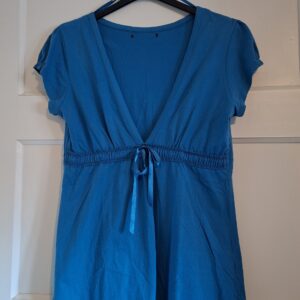 Dames tuniek turquoise met strik maat M