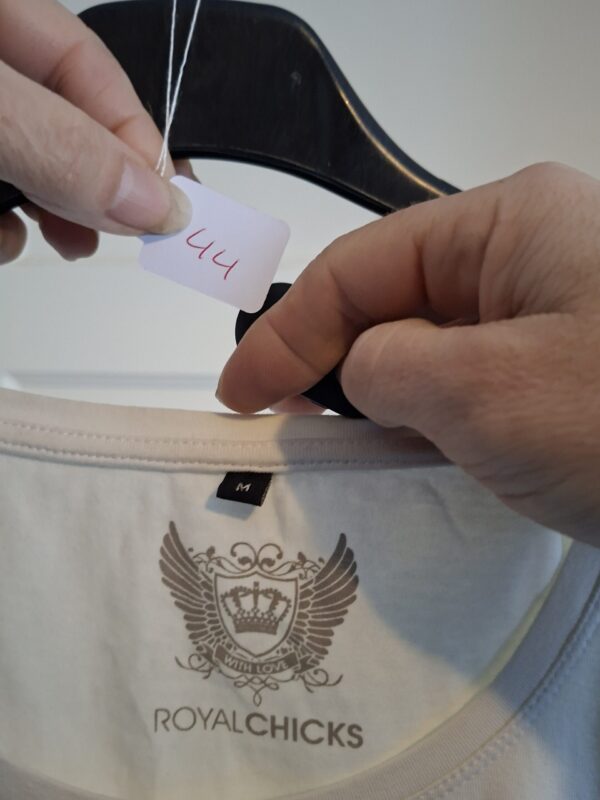 Royal Chicks dames T-shirt wit bloemen vlinders maat M