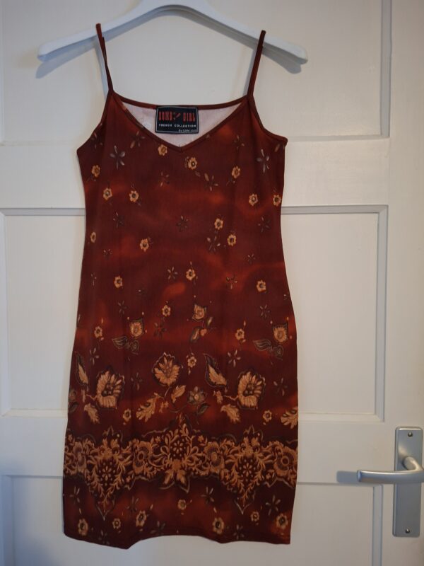 Bomb Girl jurk bordeaux bloemenprint maat S