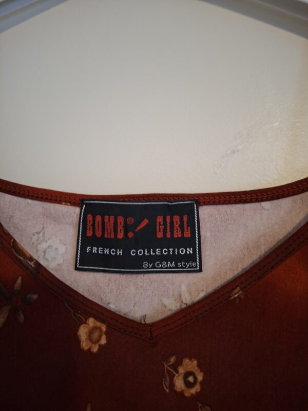 Bomb Girl jurk bordeaux bloemenprint maat S