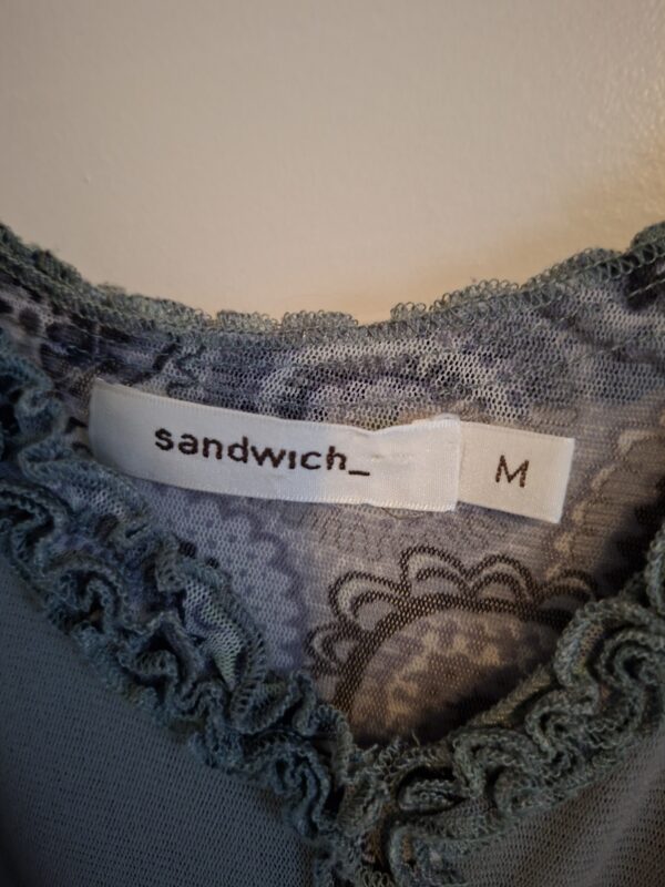 Sandwich tuniek grijs asymmetrisch mandala print maat M