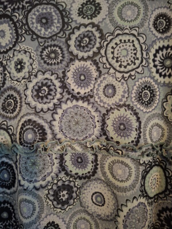 Sandwich tuniek grijs asymmetrisch mandala print maat M