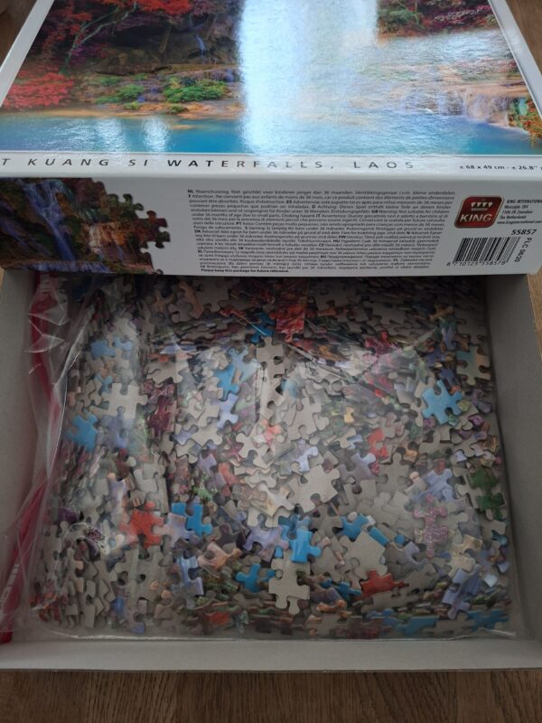 King Puzzel 1000 stukjes - Tat Kuang Si Waterfalls, Laos (Landscape Collection)