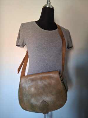 Groen lederen schoudertas
