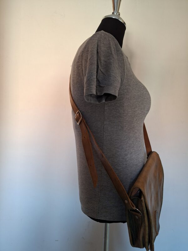 Groen lederen schoudertas