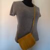 Geel lederen crossbody tasje