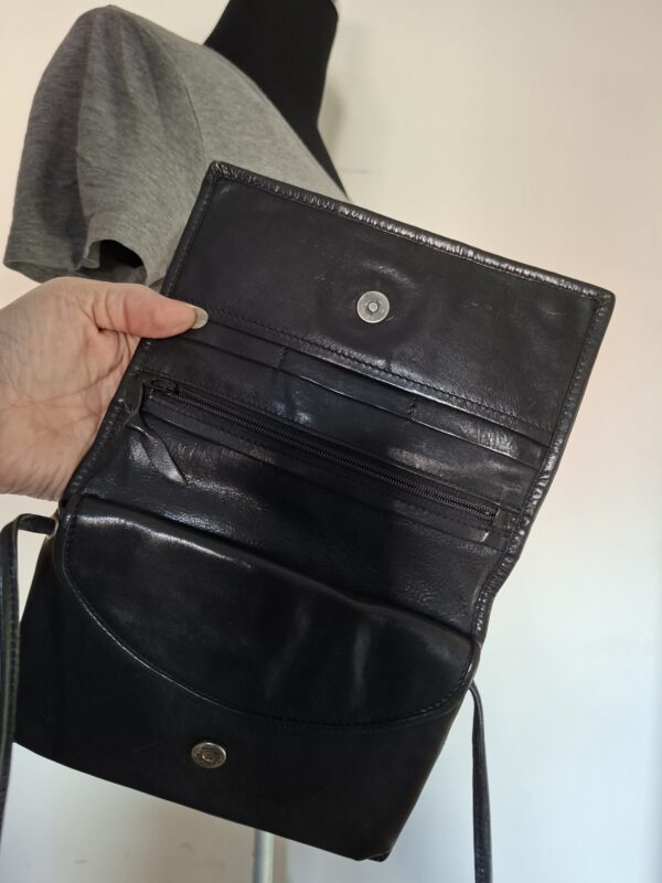 Berba zwart leren crossbody tas