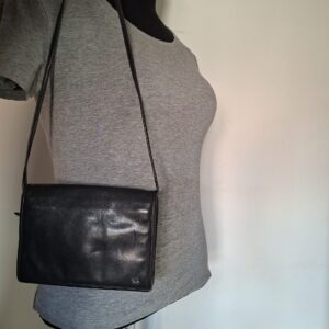 Berba zwart leren crossbody tas