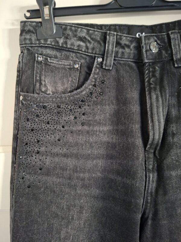 C&A zwarte mom jeans met glitters - maat 38