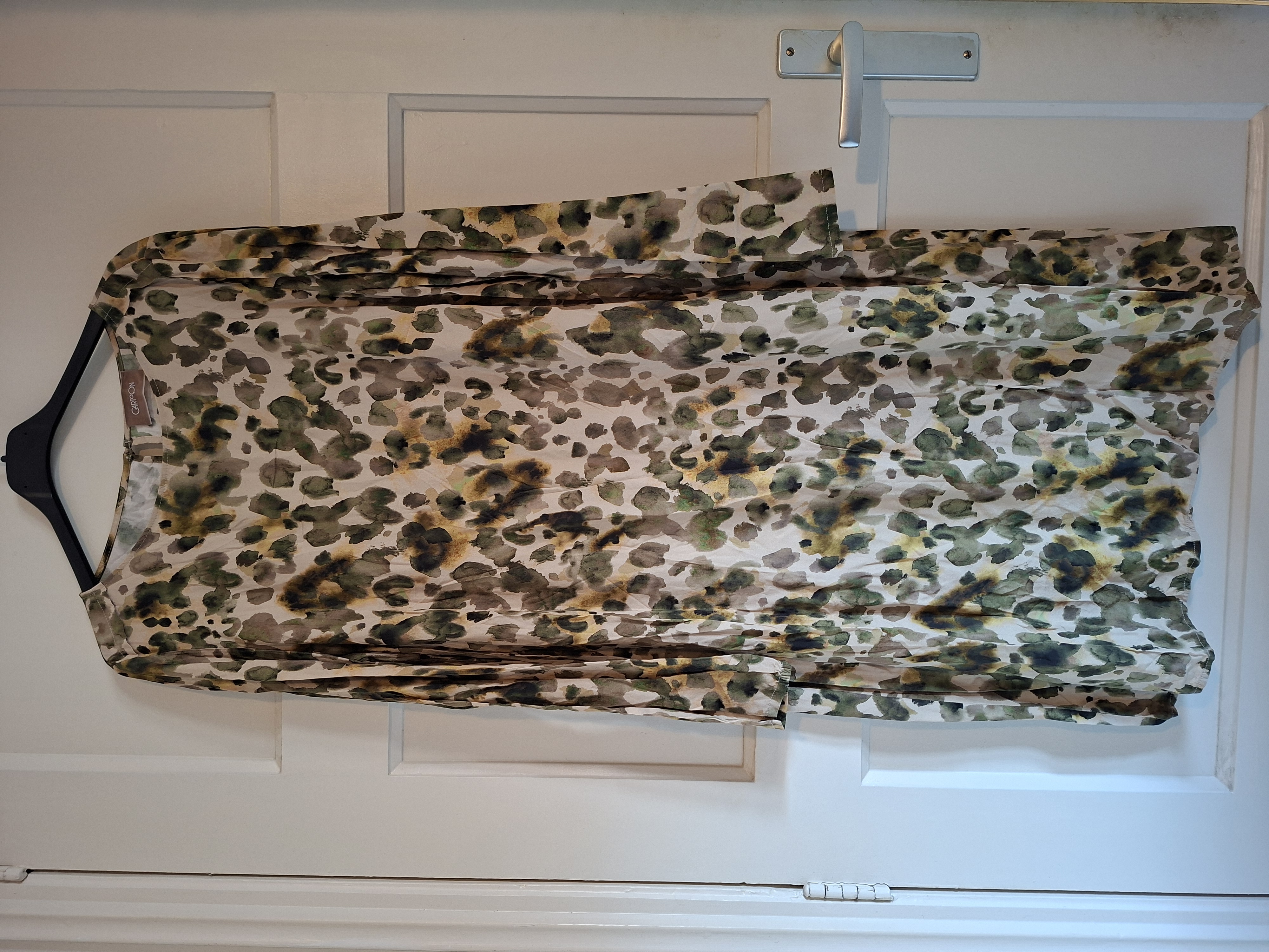 CARTOON jurk met groen/beige aquarel print - maat 44