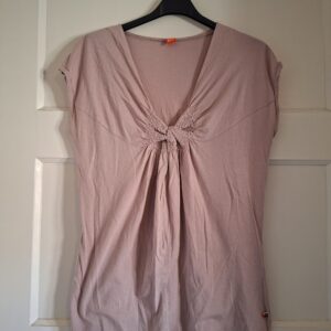 HUGO BOSS oudroze T-shirt met knoopdetail - maat S