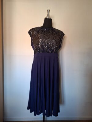 Body Flirt feestjurk donkerblauw met pailletten maat 48/50