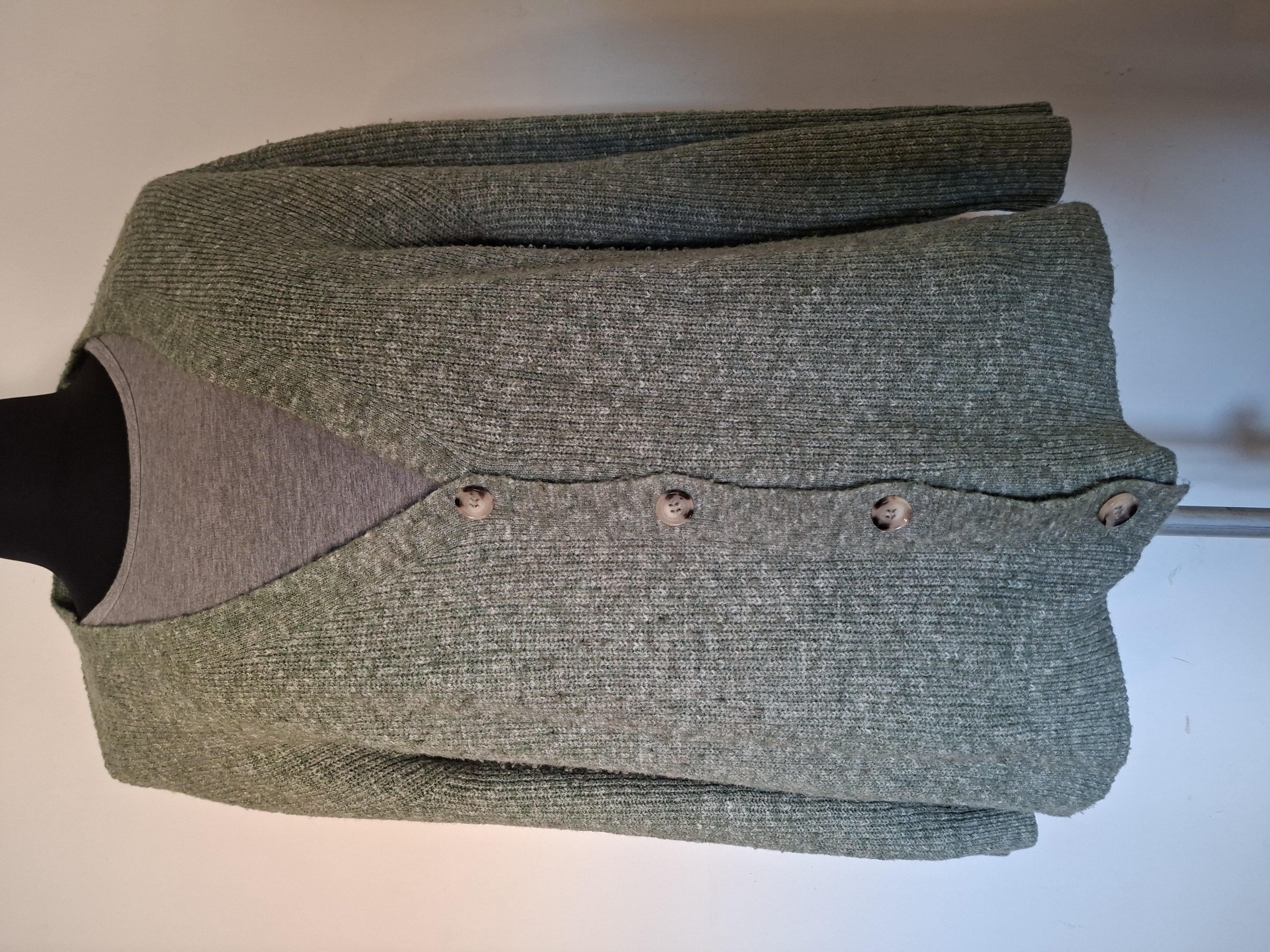 Street One gebreid vest groen gemeleerd maat 40