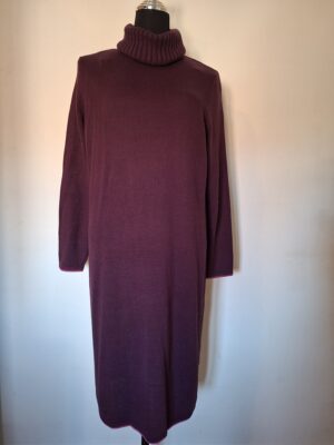 BPC Bonprix Collection gebreide coltrui jurk bordeauxrood maat 48/50
