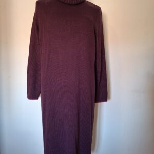 BPC Bonprix Collection gebreide coltrui jurk bordeauxrood maat 48/50