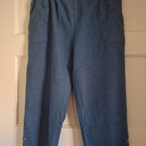 Jeans capri broek met elastische band - Maat T6