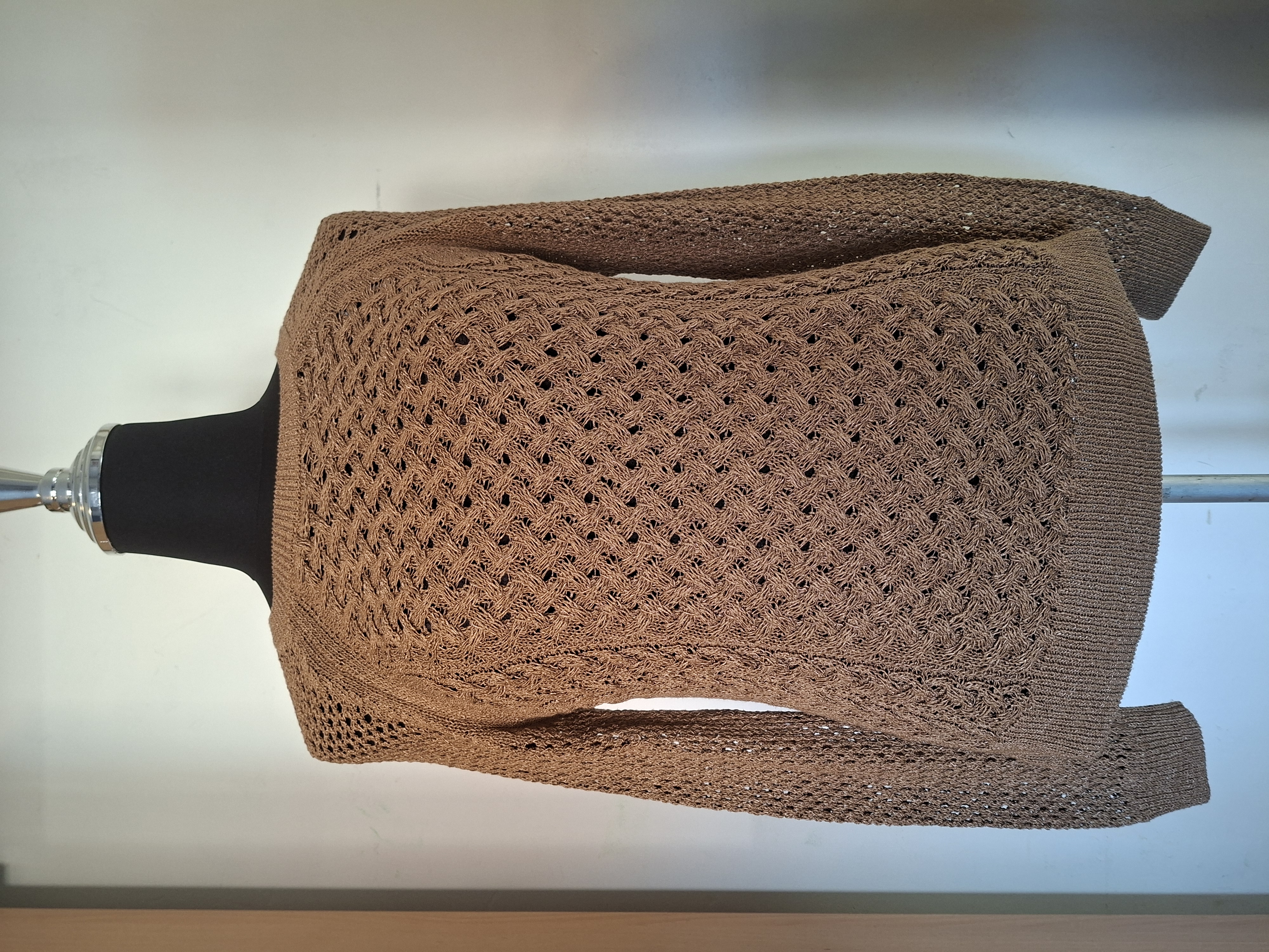 Massimo Dutti goudbruine opengewerkte trui maat M