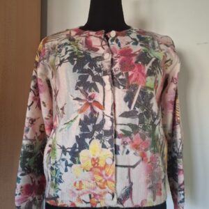 Gebloemd vest met knoopjes multicolor maat M