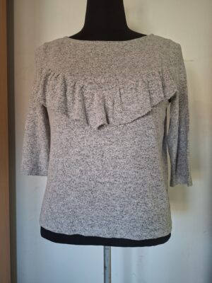 Only grijze top met ruches maat S