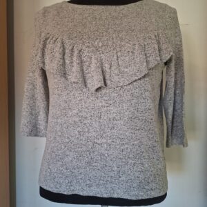 Only grijze top met ruches maat S