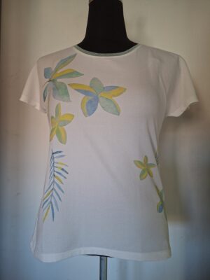 Terre Bleue witte top bloemenprint maat S