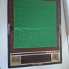 Vintage houten spelletjeskist met groen vilt