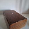 Vintage houten spelletjeskist met groen vilt