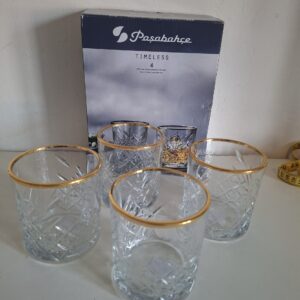Pasabahce Timeless tumbler glazen met gouden rand (8 stuks)
