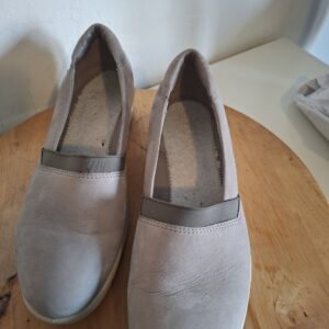Ecco slip-on schoenen met sleehak - Lichtgrijs/taupe - Maat 41