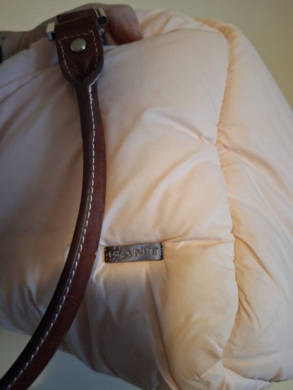 Gant gewatteerde shopper Licht roze met leren details