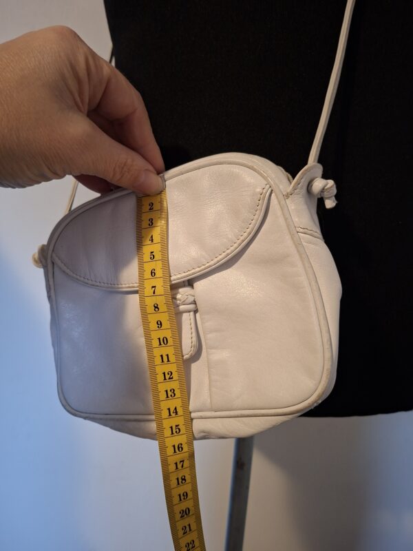 Cypress witte leren schoudertas met gevlochten detail