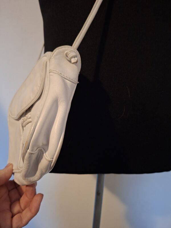 Cypress witte leren schoudertas met gevlochten detail