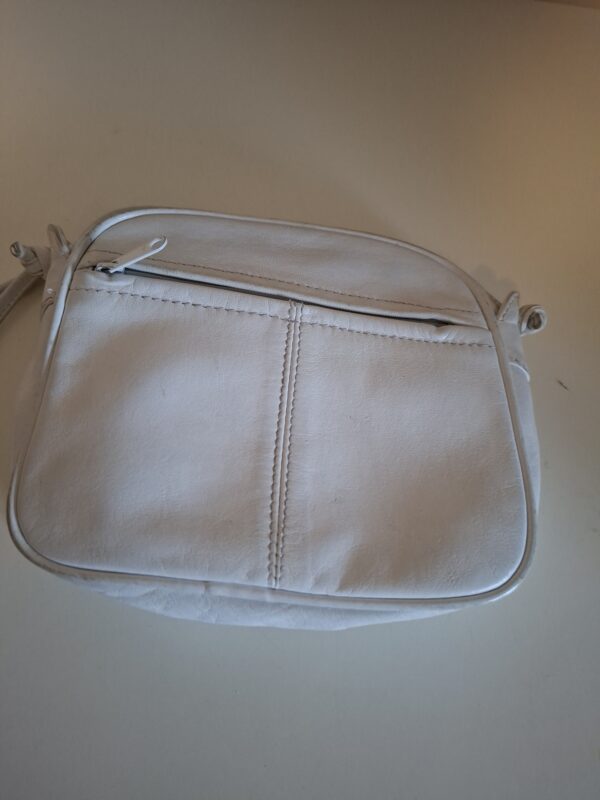 Cypress witte leren schoudertas met gevlochten detail