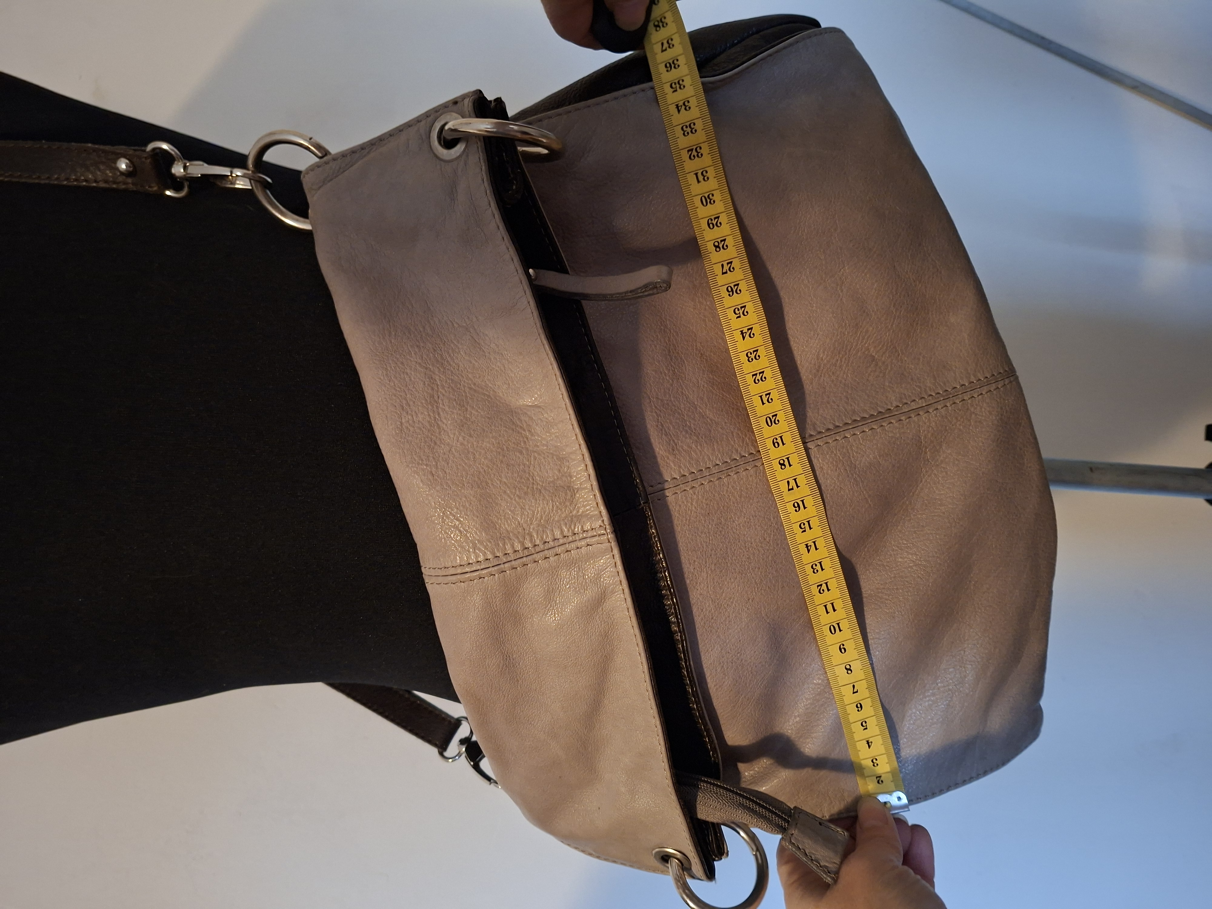 VERA PELLE beige leren schoudertas - Italiaans leer