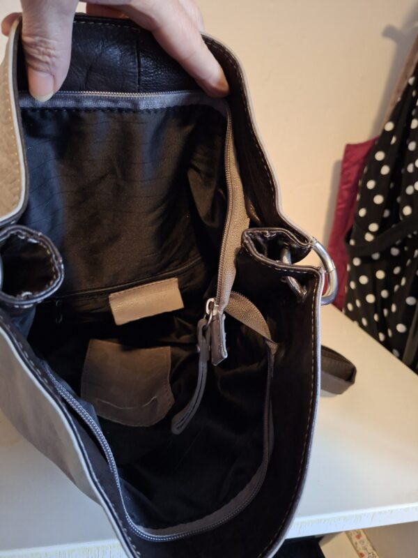 VERA PELLE beige leren schoudertas - Italiaans leer